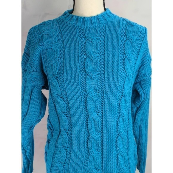Alain Manoukian Tight Knit Blue Sweater‎ - Picture 2 of 7